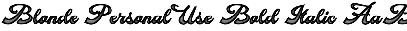 Blonde Personal Use Bold Italic font
