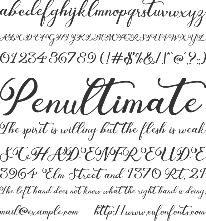 Premiere Christmas font preview