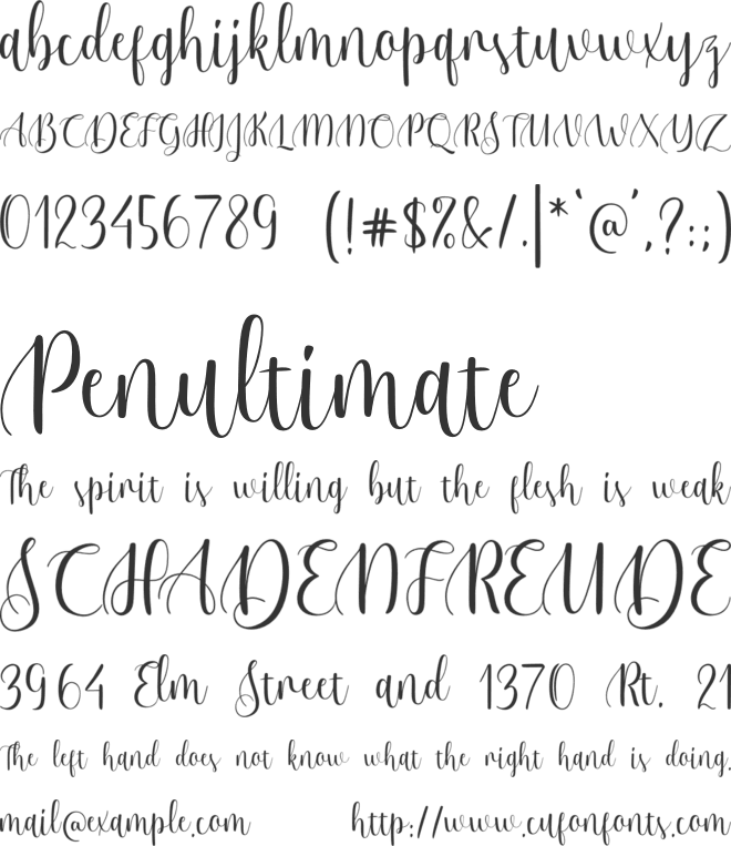 Sellena font preview
