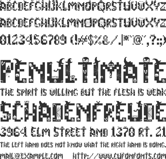 PIXELART HALLOWEEN font preview