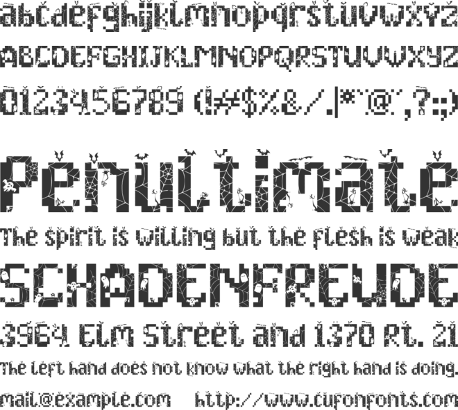 Higher Wevil font preview