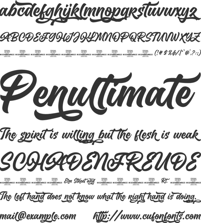 Hundred Miracles PERSONAL USE font preview