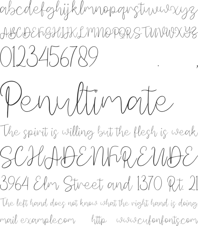 Calinea font preview