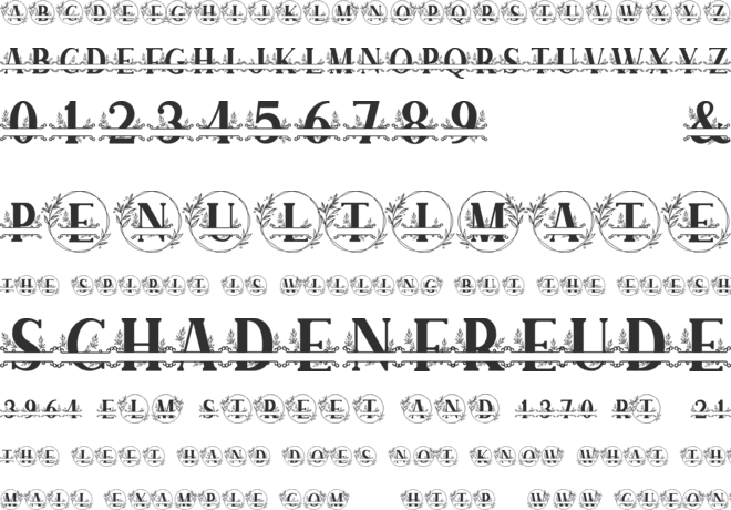 SUNFLOWER MONOGRAM font preview