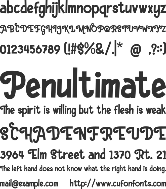 Thankies font preview