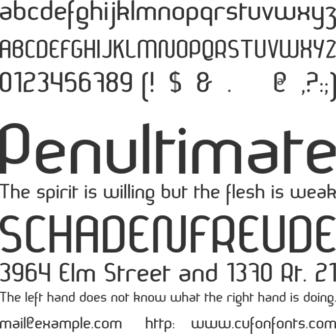 Thamara font preview