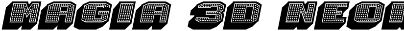 Magia 3D Neon Italic font