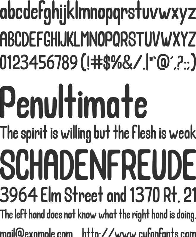 Bagally font preview