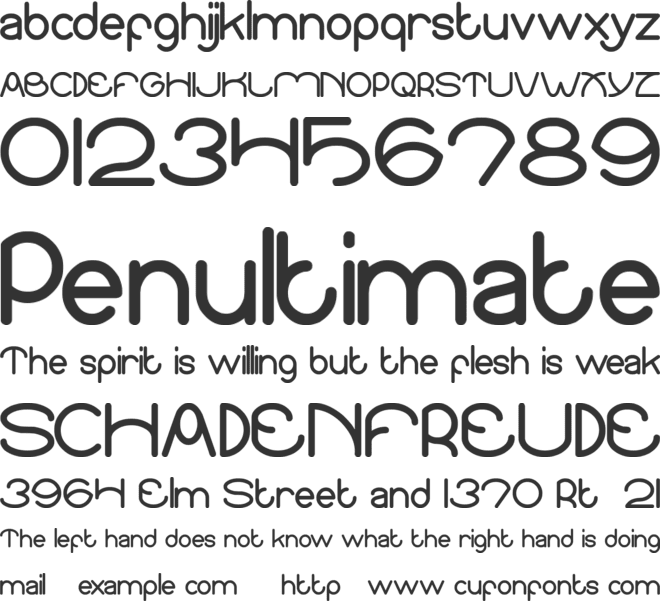 SUNDOWN sunrise font preview