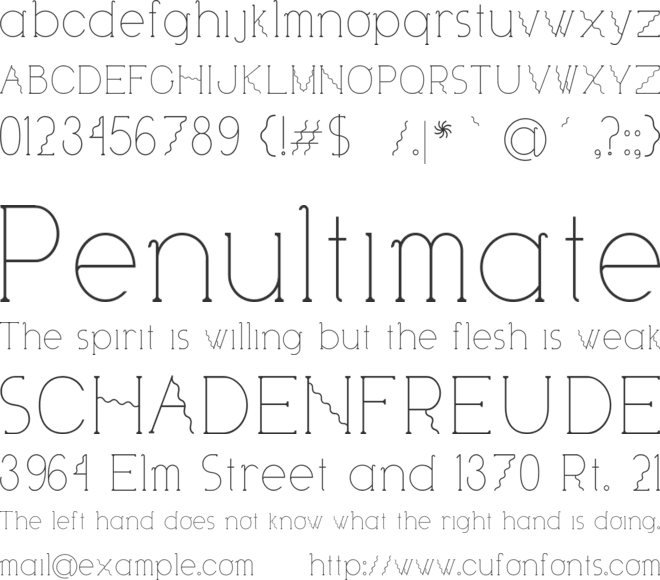 Visionair font preview