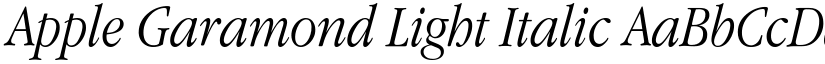 Apple Garamond Light Italic font