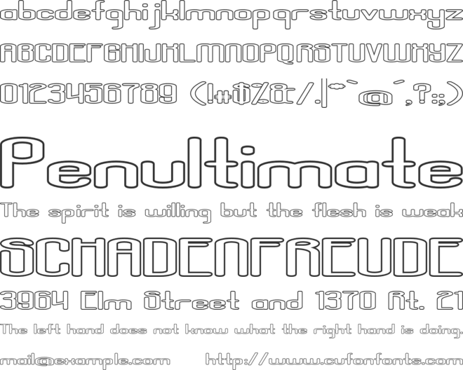 Aposiopesis Dwarfed Stroked font preview