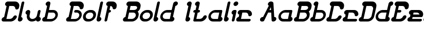 Club Golf Bold Italic font
