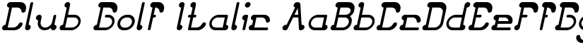 Club Golf Italic font