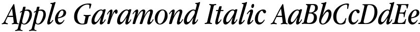 Apple Garamond Italic font