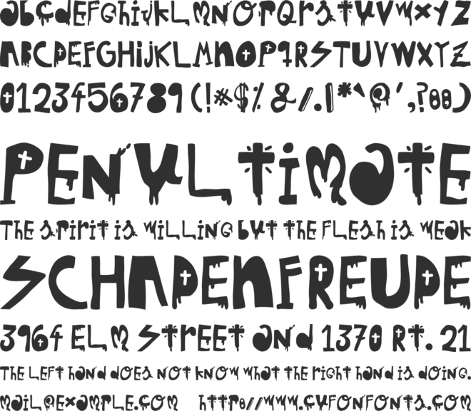 woodcutter hungry pig font preview