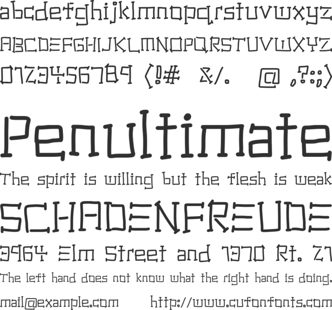National Industry font preview