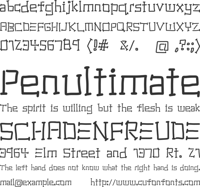 National Industry font preview