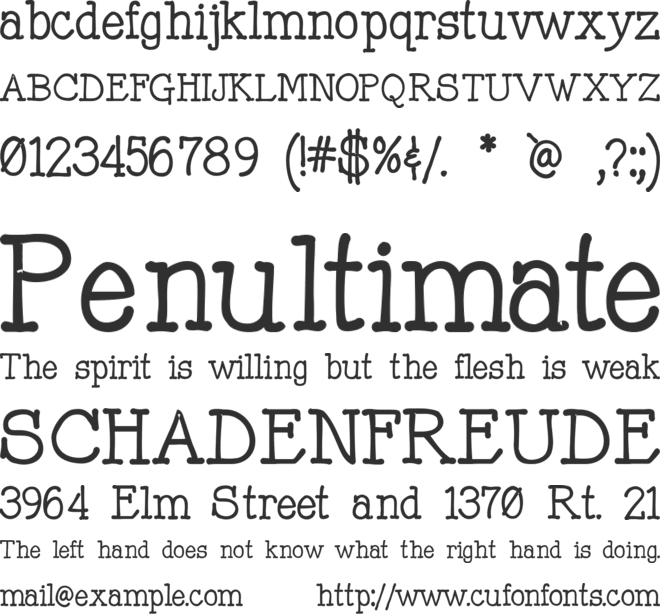 Mitchell Park font preview