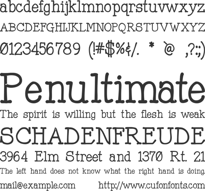 Mitchell Park font preview