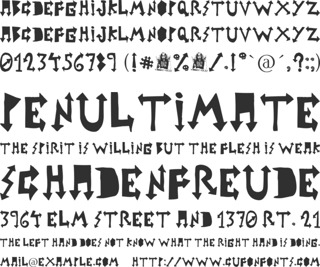 rustic heavy metal font preview