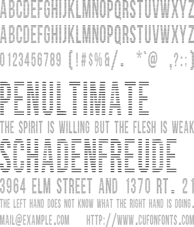 woodcutter lines font preview