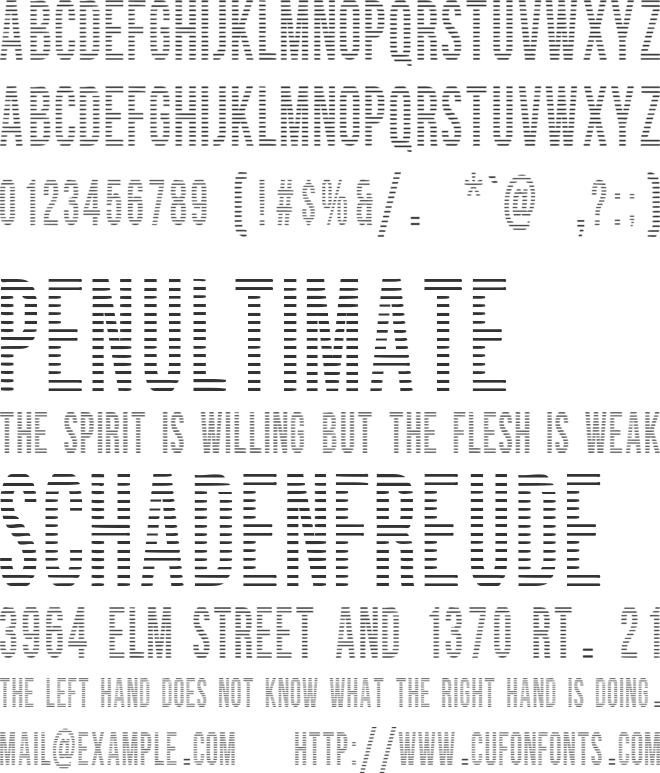 woodcutter lines font preview