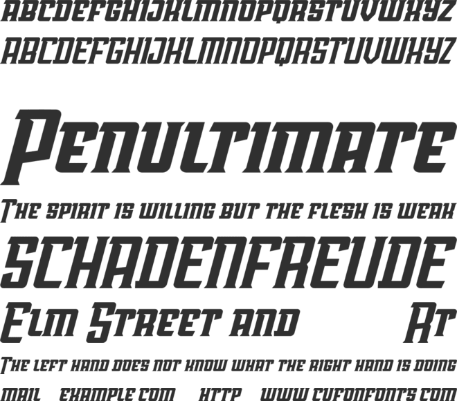 AwmU Slant Demo font preview