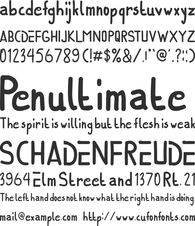 DENNED font preview