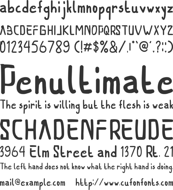 SPEED font preview