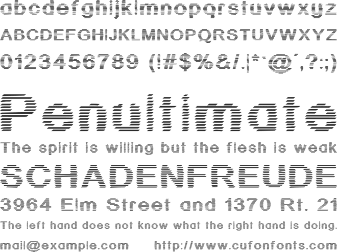 JD Stripex font preview
