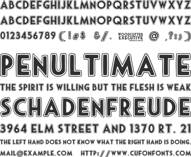 woodcutter executive font preview