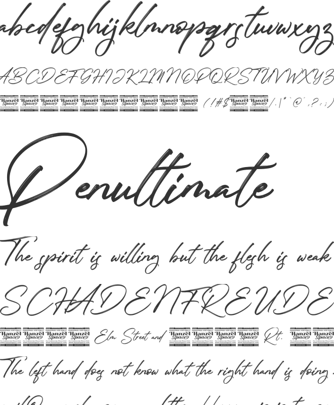 Bringlandes font preview