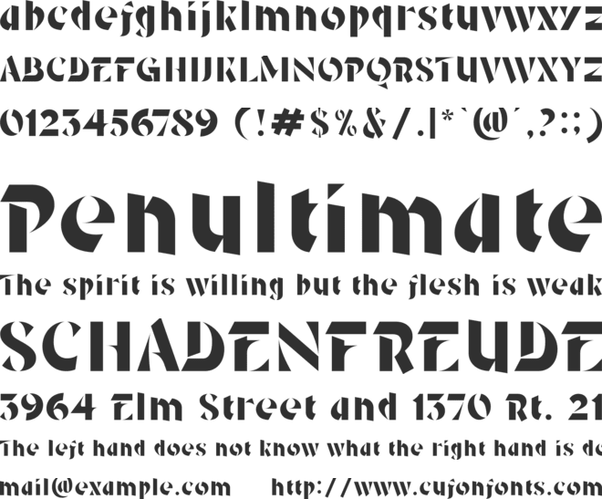 TABELA font preview