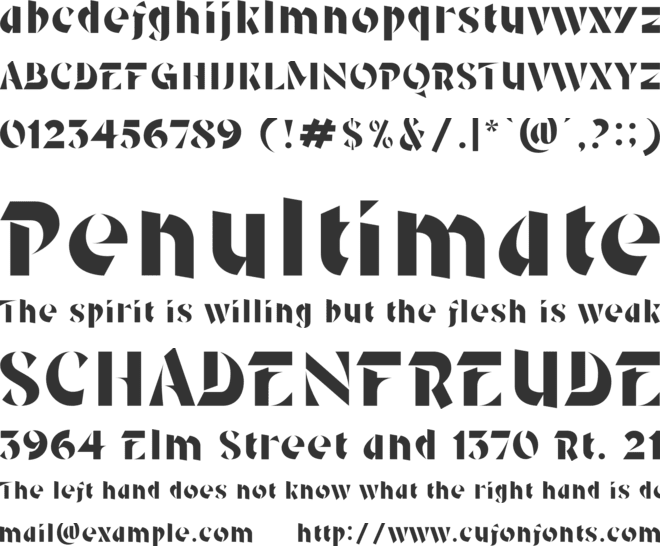 TABELA font preview