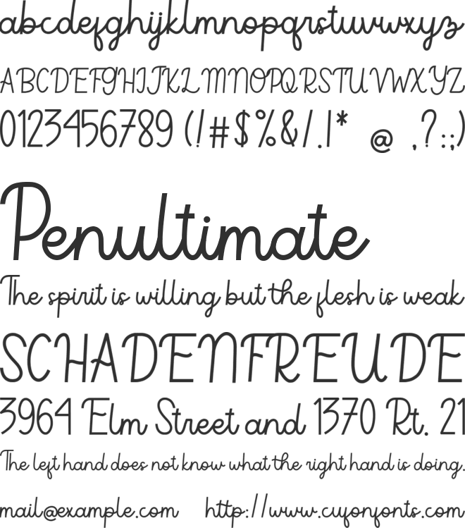 Rainy Sunday font preview