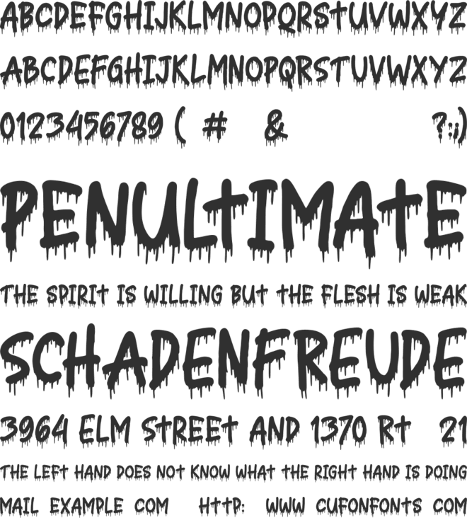 Nightmare font preview
