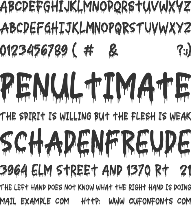 Nightmare font preview