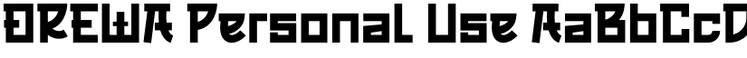 OREWA Personal Use font