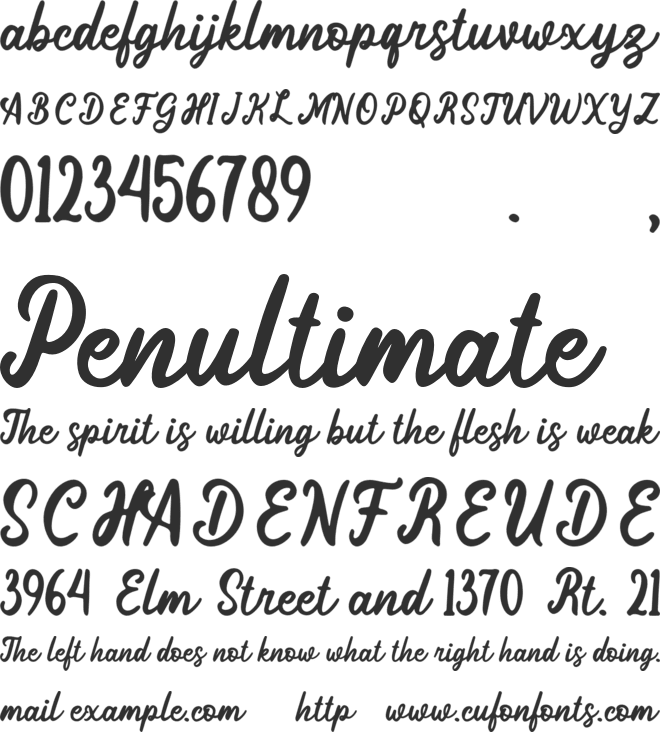 Barsime font preview
