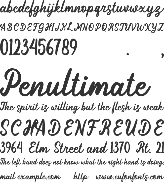 Barsime font preview