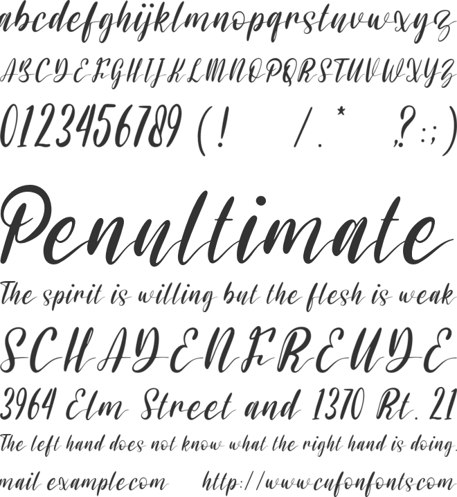 Bagiles font preview