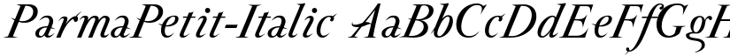 ParmaPetit-Italic font