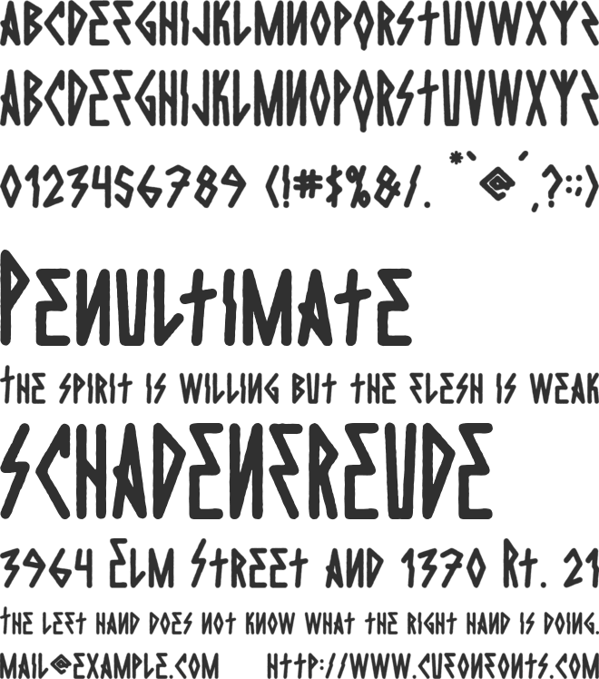 Die Hard font preview