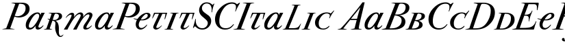 ParmaPetitSCItalic font