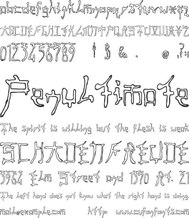 Fast Monk Ink Outline font preview