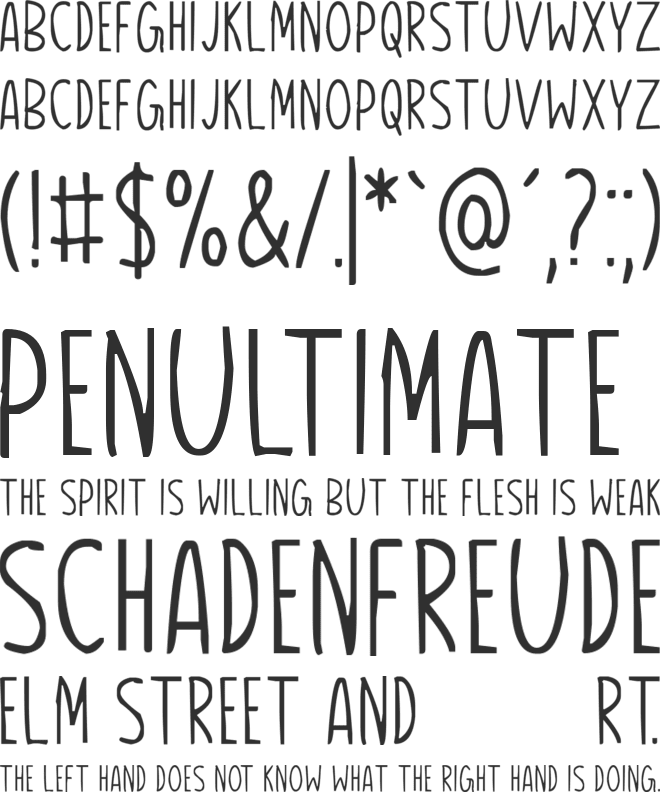 Baby Elephant font preview