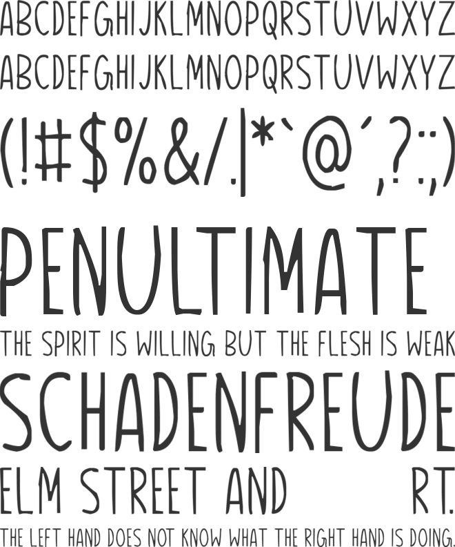 Baby Elephant font preview