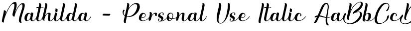 Mathilda - Personal Use Italic font