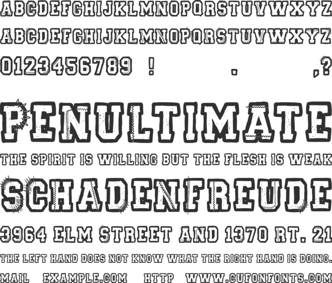 Second Hand Campus font preview